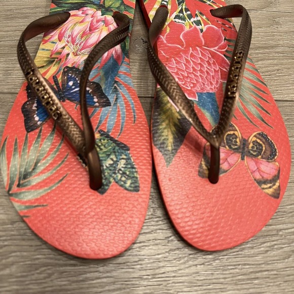 Havaianas Women’s size 9/10 M Butterfly Flower Floral Flip Flops Thongs Sandals - Picture 5 of 7